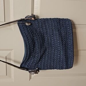 The Sak Purse Hobo Handbag Crocheted Blue Lightweight Travel